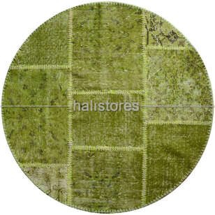Liviadora Yuvarlak Patchwork Halı Fıstık Yeşili (1)