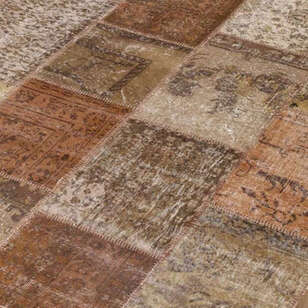 Liviadora Yuvarlak Patchwork Halı Kahve (3)