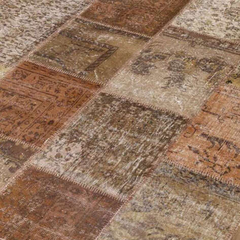 Liviadora Yuvarlak Patchwork Halı Kahve - 3