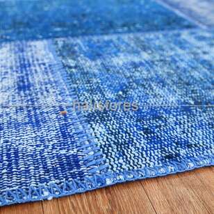 Liviadora Yuvarlak Patchwork Halı Koyu Mavi - Lacivert (3)