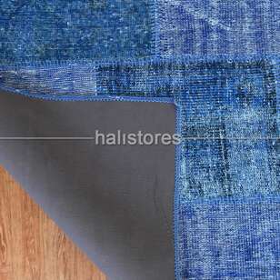 Liviadora Yuvarlak Patchwork Halı Koyu Mavi - Lacivert (5)