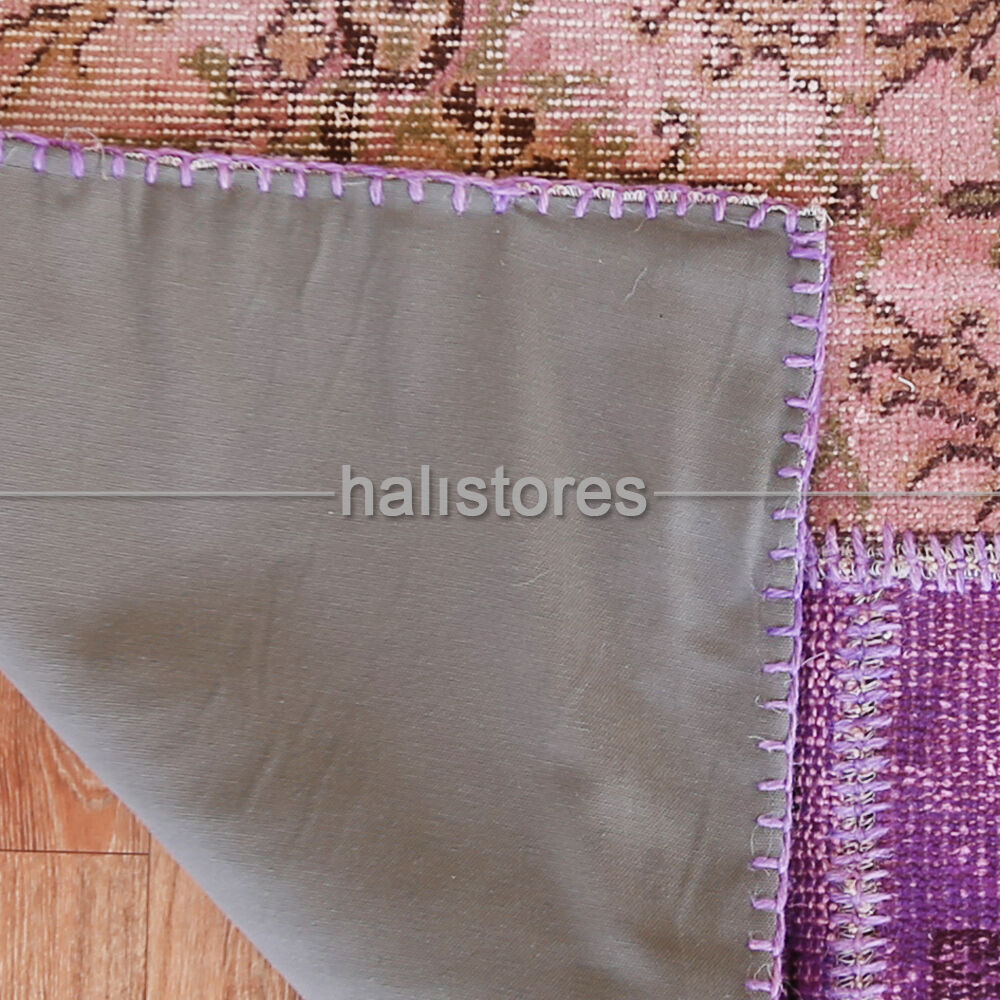 Liviadora Yuvarlak Patchwork Halı Lila