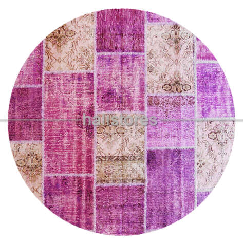Liviadora Yuvarlak Patchwork Halı Lila - 1