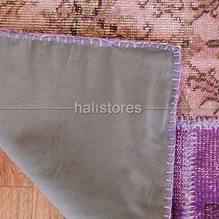 Liviadora Yuvarlak Patchwork Halı Lila (5)