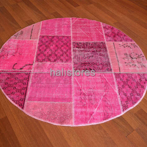 Liviadora Yuvarlak Patchwork Halı Pembe - 3
