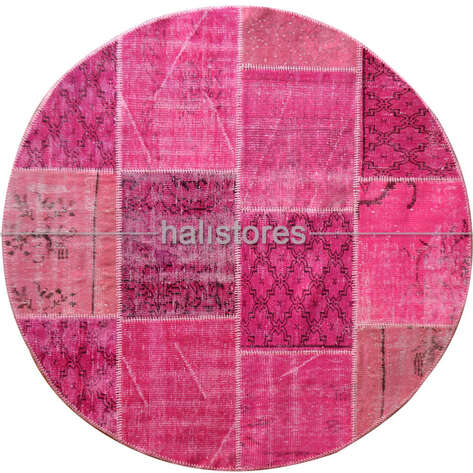Liviadora Yuvarlak Patchwork Halı Pembe - 1