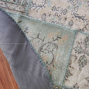 Liviadora Yuvarlak Patchwork Halı Petrol Yeşili (6)