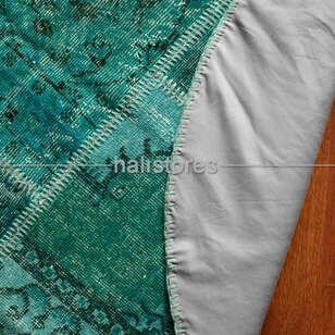 Liviadora Yuvarlak Patchwork Halı Turkuaz (6)