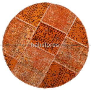 Liviadora Yuvarlak Patchwork Halı Turuncu (1)