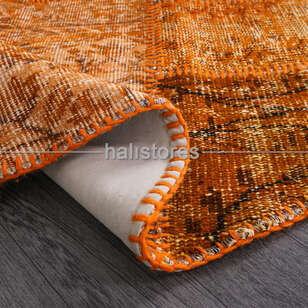 Liviadora Yuvarlak Patchwork Halı Turuncu (8)