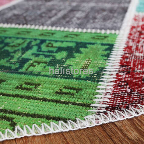 Liviadora Yuvarlak Patchwork Halısı Kareli - 4