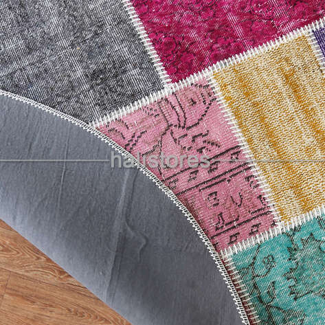 Liviadora Yuvarlak Patchwork Halısı Kareli - 5