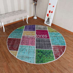 Liviadora Yuvarlak Patchwork Halısı Kareli (2)