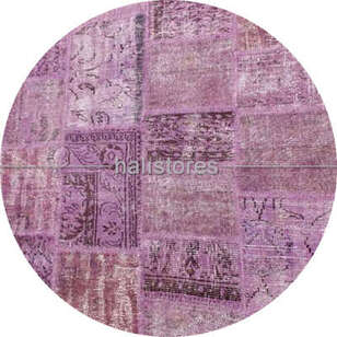 Liviadora Yuvarlak Patchwork Halısı Lila (2)