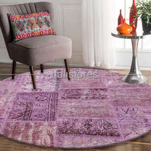 Liviadora Yuvarlak Patchwork Halısı Lila (1)