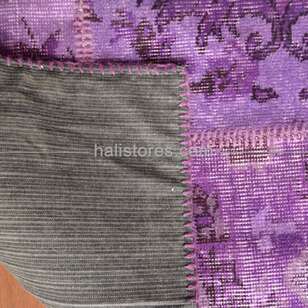 Liviadora Yuvarlak Patchwork Halısı Mor (5)