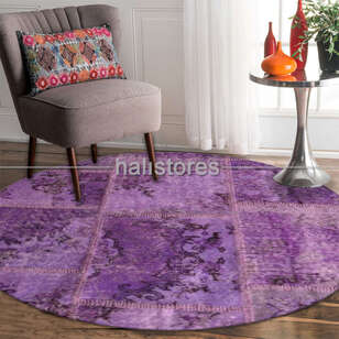 Liviadora Yuvarlak Patchwork Halısı Mor (2)