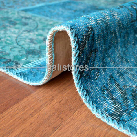 Liviadora Yuvarlak Patchwork Halısı Turkuaz Mavi - 3