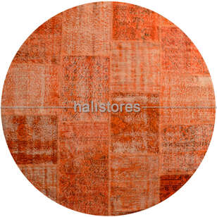 Liviadora Yuvarlak Patchwork Halısı Turuncu (1)