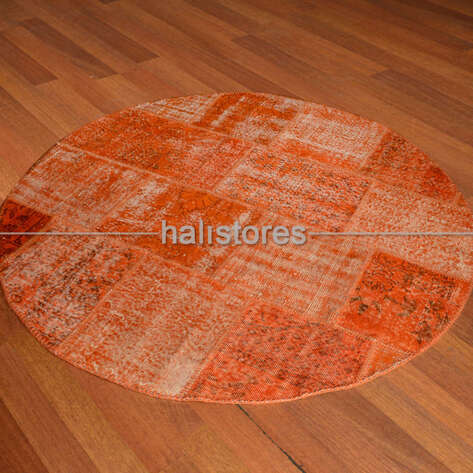 Liviadora Yuvarlak Patchwork Halısı Turuncu - 3