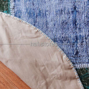 Liviadora Yuvarlak Patchwork Halısı Yeşil-Mavi (6)