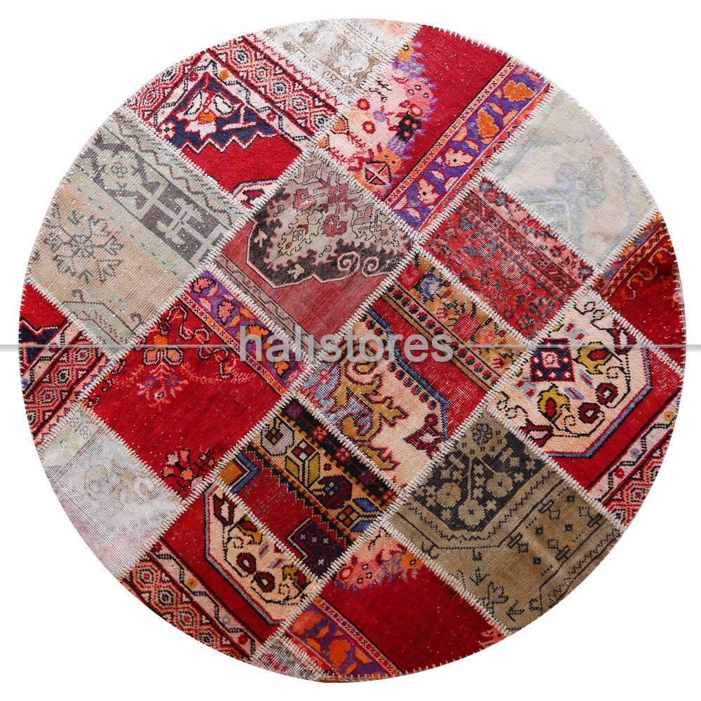 Liviadora Yuvarlak Patchwork Kilim Halı Anadolu