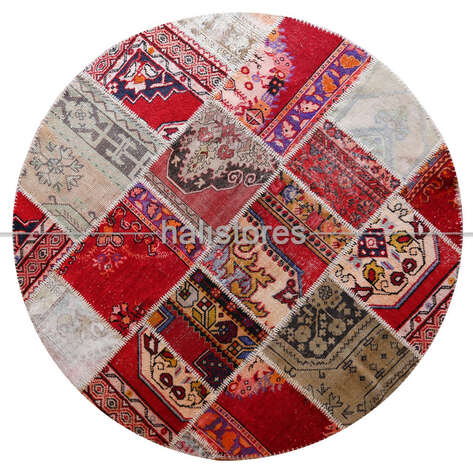 Liviadora Yuvarlak Patchwork Kilim Halı Anadolu - 1