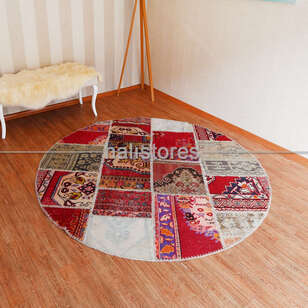 Liviadora Yuvarlak Patchwork Kilim Halı Anadolu (2)