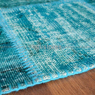 Liviadora Yuvarlak Turkuaz Patchwork Halı (3)