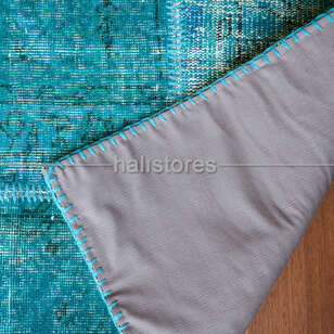 Liviadora Yuvarlak Turkuaz Patchwork Halı (4)