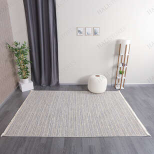 Makinede Yıkanabilir Şönil Dokuma Kilim Bej 8703 (1)