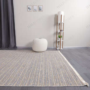 Makinede Yıkanabilir Şönil Dokuma Kilim Bej 8703 (3)