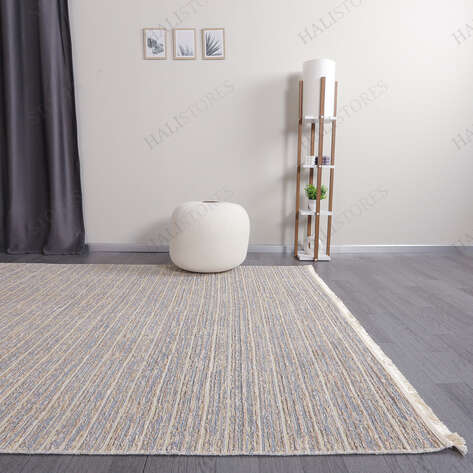 Makinede Yıkanabilir Şönil Dokuma Kilim Bej 8703 - 3