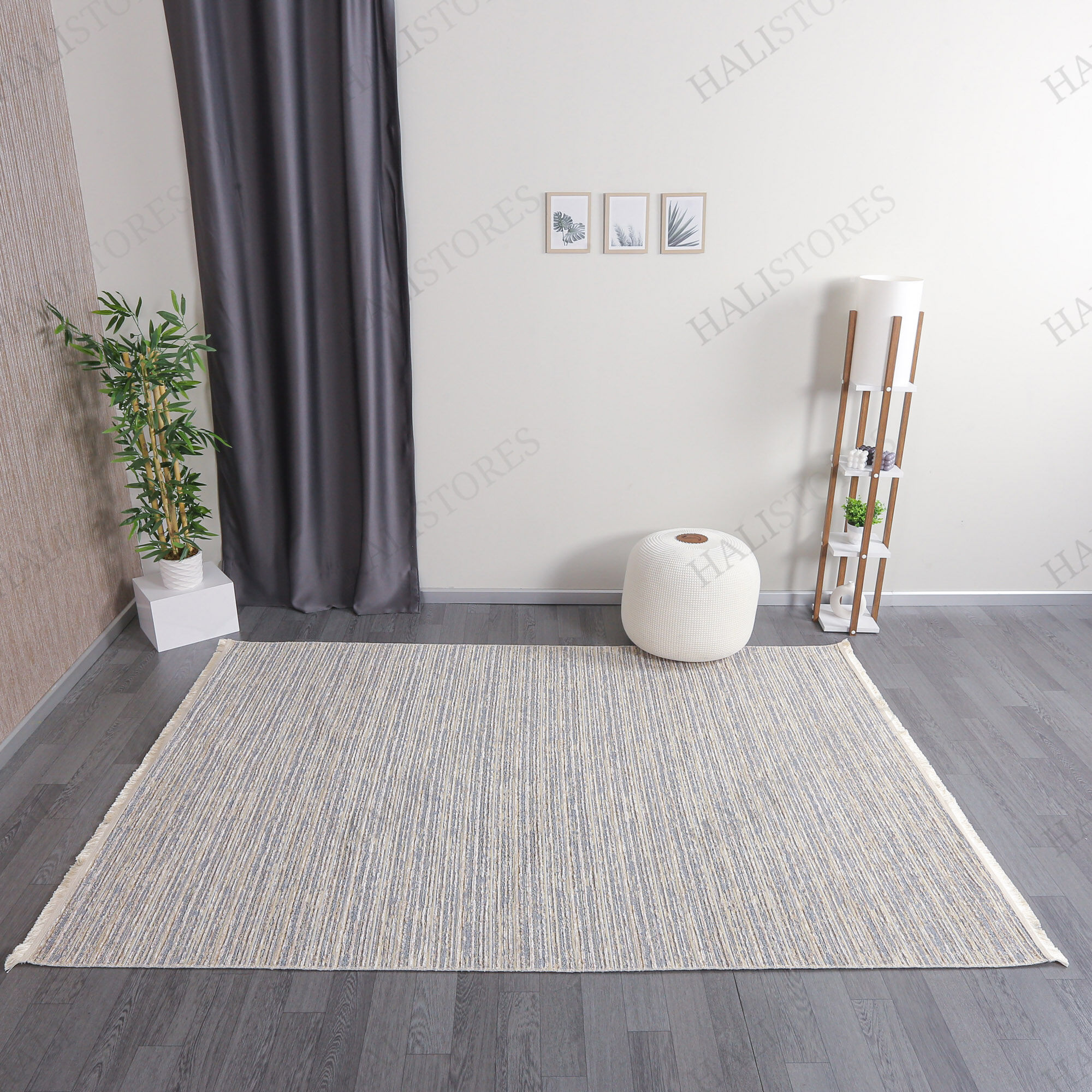 Makinede Yıkanabilir Şönil Dokuma Kilim Bej 8703