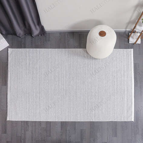 Makinede Yıkanabilir Şönil Dokuma Kilim Beyaz 8706 - 2