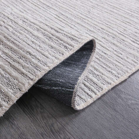 Makinede Yıkanabilir Şönil Dokuma Kilim Beyaz 8706 - 4