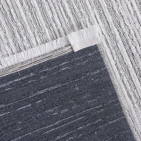 Makinede Yıkanabilir Şönil Dokuma Kilim Beyaz 8706 - 6