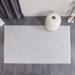 Makinede Yıkanabilir Şönil Dokuma Kilim Beyaz 8706 (2)