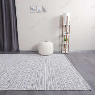 Makinede Yıkanabilir Şönil Dokuma Kilim Gri 8702 (3)