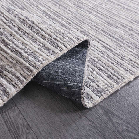 Makinede Yıkanabilir Şönil Dokuma Kilim Gri 8702 - 4