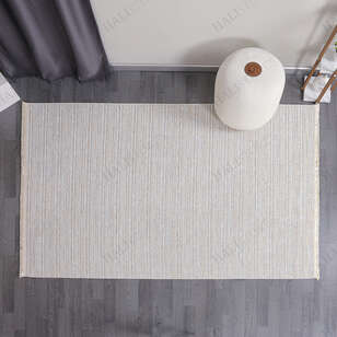 Makinede Yıkanabilir Şönil Dokuma Kilim Krem 8701 (2)