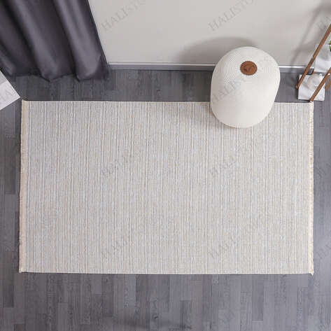 Makinede Yıkanabilir Şönil Dokuma Kilim Krem 8701 - 2