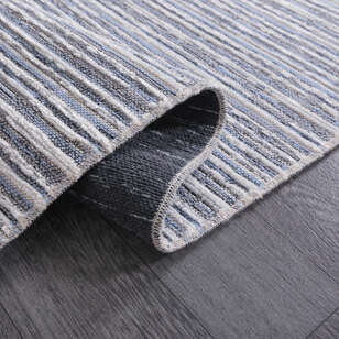Makinede Yıkanabilir Şönil Dokuma Kilim Mavi 8705 (4)
