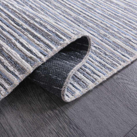 Makinede Yıkanabilir Şönil Dokuma Kilim Mavi 8705 - 4