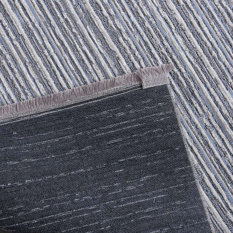 Makinede Yıkanabilir Şönil Dokuma Kilim Mavi 8705 - 6