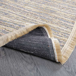 Makinede Yıkanabilir Yuvarlak Şönil Dokuma Kilim Bej 8703 (4)