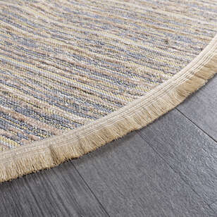 Makinede Yıkanabilir Yuvarlak Şönil Dokuma Kilim Bej 8703 (5)