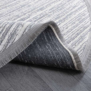 Makinede Yıkanabilir Yuvarlak Şönil Dokuma Kilim Gri 8702 (4)