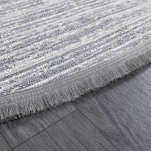 Makinede Yıkanabilir Yuvarlak Şönil Dokuma Kilim Gri 8702 (5)