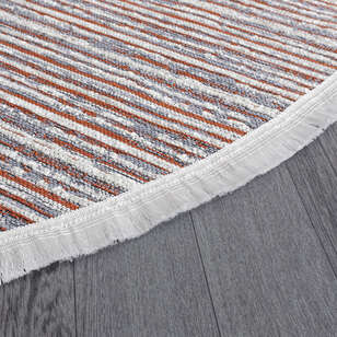 Makinede Yıkanabilir Yuvarlak Şönil Dokuma Kilim Kiremit 8704 (5)